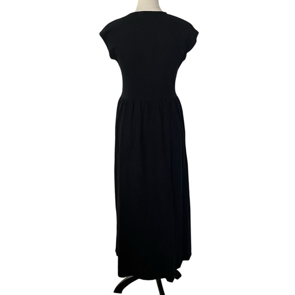 Boden Black Cotton Midi Dress Cap Sleeve Classic Minimal Sz 4 - Picture 3 of 10
